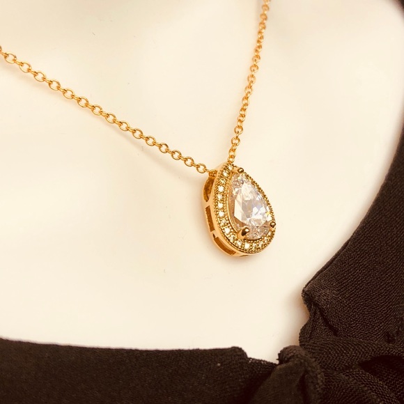 Nordstrom at Home Jewelry - 18K GOLD SIMULATED DIAMOND  PAVE TEARDROP PENDANT